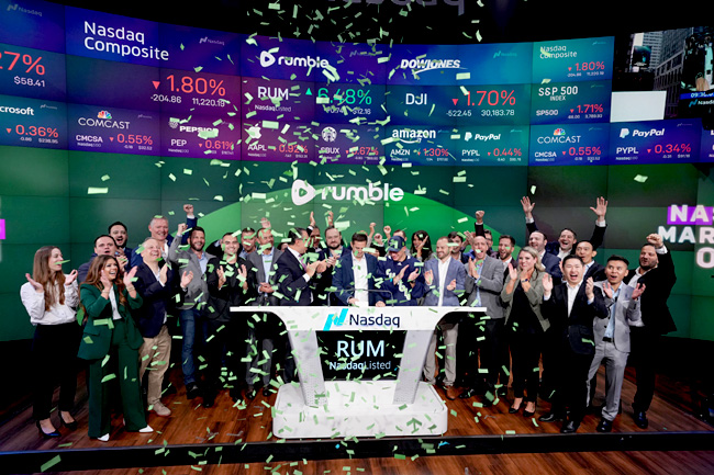 Rumble $RUM IPO Listed on NASDAQ - Sep. 19, 2022 Opening Bell